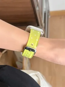 Cinturino per orologio a pois in TPU, vista dettagliata, morbido cinturino di ricambio per Apple.