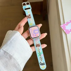 Carino Cinturino In Silicone Per Apple Watch Gatto Dei Cartoni Animati Stile Estivo Per iWatch
