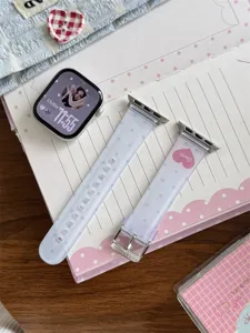 Cinturino per orologio a cuori pois in TPU compatibile con Apple Watch, design carino e morbido.
