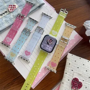 Cinturino di Ricambio per Smartwatch in Morbido TPU con Motivo a Pois e Cuore Accessorio per Smartwatch