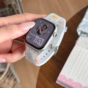 Cinturino per orologio in TPU compatibile con Apple Watch, simpatico cuore e pois per uso.