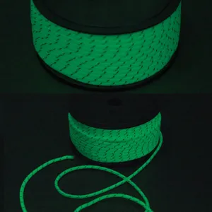 Corde de tente réfléchissante phosphorescente, cordon de camping 50m pour auvent.