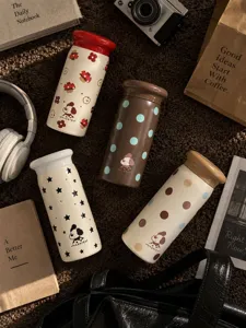 Mini insulated thermos pocket water bottle for girls students, cute portable small cup.