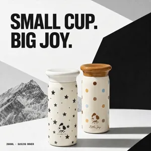 Mini botella térmica de bolsillo 200ml acero inoxidable SUS316 taza de agua portátil linda para estudiantes