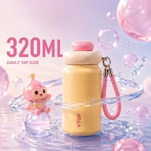 Mini bouteille isotherme en acier inoxydable 316 avec poupée astronaute, gobelet portable 320ml.