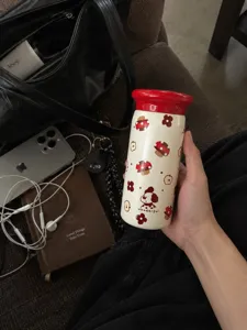 Mini thermos cup portable pocket water bottle cute mushroom dog pattern student small capacity