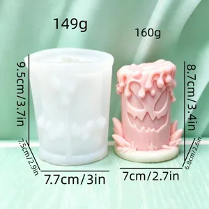 Silikon Kerzenform DIY handgemachte Aromatherapie Gips Seife Form mit gruseligem Geist Gesicht.