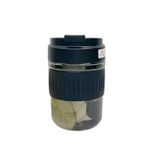 Portable dual-drink plastic water cup with straw and silicone sleeve for daily use outdoor
