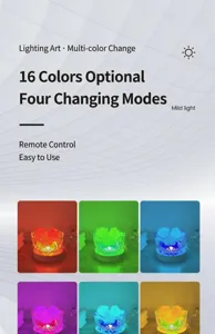 Crystal salt lamp aromatherapy bedside night light 16 colors remote control decoration