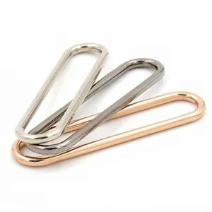Metal rectangular loop rings for bags and garment straps hardware accessories set.
