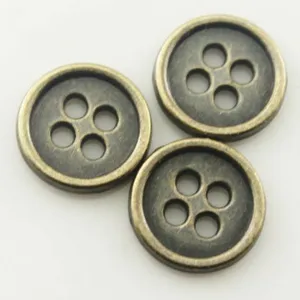 Vintage Alloy Metal Buttons Antique Bronze Round 4-Hole Sewing Buttons For Jeans Shirts Coats Suits Craft DIY