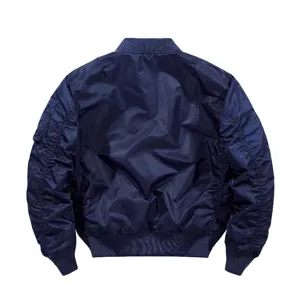 Men's MA-1 bomber jacket spring solid color military flight coat casual streetwear outerwear