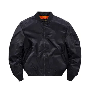 Spring new air force MA-1 bomber jacket men motorcycle solid color coat plus size military
