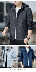 Men's hooded camouflage windbreaker jacket for outdoor sports fleece casual coat apparel