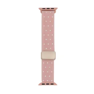 Rosa Nylon Sternen Druck Ersatz Uhrenarmband kompatibel mit Apple Watch Serie SE.