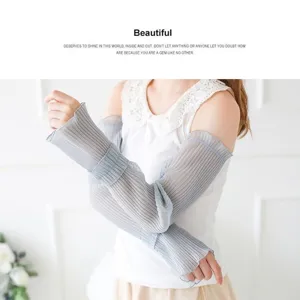 Manchettes de protection solaire femme, en maille respirante pour conduire et exterieur.