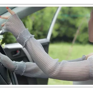 Manchettes de protection solaire femme anti UV gants filet conduite été fins élégant