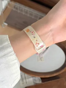Cute cartoon bear ice cream TPU watch strap compatible with Apple Watch series, stylish design.