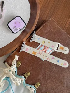 Transparent TPU Cartoon Bear Watch Strap Compatible with Apple Watch Series SE 10 9 8