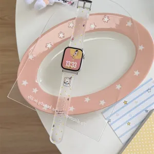 Cute cartoon silicone TPU watch strap replacement compatible with Apple Watch Series SE.