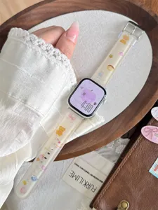 Cute ice cream and little bear TPU watch strap detailed view for Apple Watch.