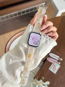 Cute bear ice cream TPU watch strap compatible with smartwatch accessory detail view