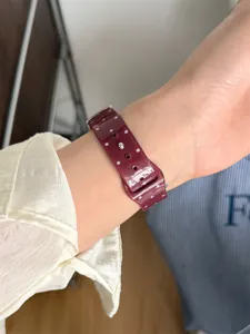 Jelly polka dot TPU sports watch strap replacement compatible with Apple smartwatch series.