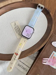 Cute cartoon bear TPU replacement watch strap for Apple watch band sweet design accessory