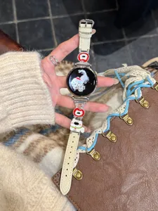 Echtleder Smartwatch Armband Ersatz mit süßen Welpen Anhängern für Huawei GT Serie.