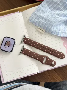 Correa de reloj de silicona con lunares marrones de repuesto compatible con Apple Watch Ultra 9.
