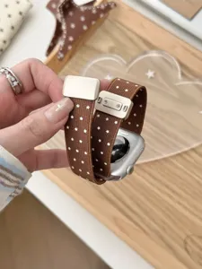 Braunes Sternen Nylon elastisches Uhrenarmband kompatibel mit Smartwatch Ersatz Zubehör