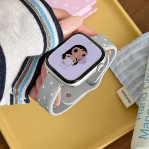 Siliconen vervangingsband met stippen voor smartwatch, zacht waterdicht sportontwerp.
