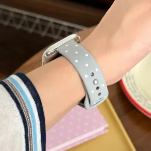 Grijze stippen siliconen horlogeband vervangende band compatibel met smartwatch accessoires