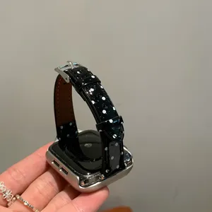 Koreaanse stijl polkadot lakleer horlogeband vervanging compatibel met slimme horlogebanden accessoires.