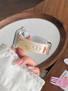 Cute cartoon bear TPU watch strap replacement compatible with Apple Watch Series SE