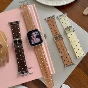 Cinturino per Smartwatch in TPU a Pois Jelly Trasparente Cinturino di Ricambio per Apple Watch Moda