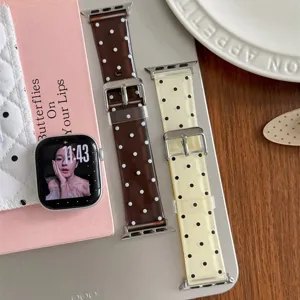 Comodo cinturino di ricambio in silicone TPU con stampa a pois per Apple Watch.