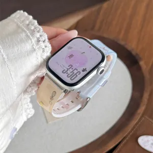 Cute cartoon bear TPU watch band replacement strap compatible with Apple Watch Series SE