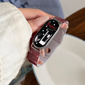 Jelly polka dot TPU sports watch strap replacement band compatible with smartwatches, stylish design.