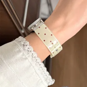 Jelly polka dot TPU sports watch strap compatible with Apple Watch, comfortable daily wear view.