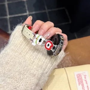 Niedliches Welpen Leder Uhrenarmband kompatibel mit Huawei GT Serie Smartwatch Ersatzarmband.