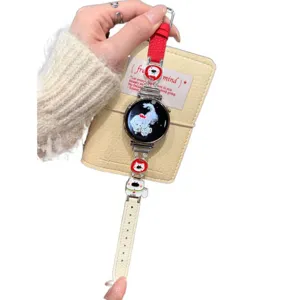 Niedliches Welpen Leder Smartwatch Armband kompatibel mit Huawei GT, stilvolles Zubehoer.