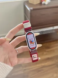 Vervangende geweven nylon horlogeband voor smartwatch, ademend en comfortabel ontwerp.