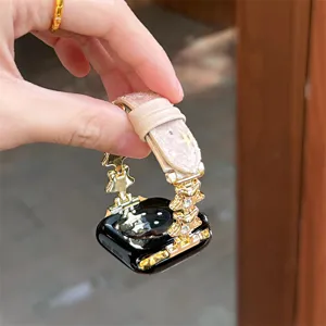 Bracelet de montre en métal étoile épissé peluche de rechange pour Apple Watch, détail.