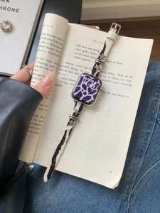 Cinturino per orologio sottile in pelle di vitello leopardato con stelle metalliche