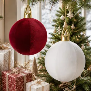 30cm Samt aufblasbare Weihnachtsbaumkugel Anhänger für festliche Party Deko Szenen.