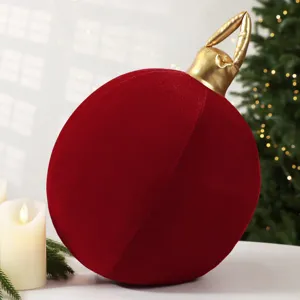 Samt Aufblasbare Weihnachtsbaum Kugel Ornament 30cm Große Hängende Deko Party Feiertag Requisite