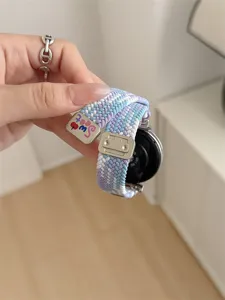 Purple gradient woven watch strap replacement for Huawei watch, comfortable sport braided band.
