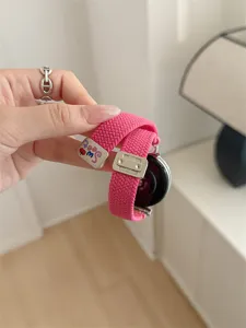 Cute pink braided smartwatch replacement strap compatible with Huawei watch sports accessories.