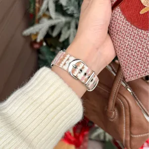 Stylish woven stripe watch band compatible with Apple Watch, comfortable and durable accessory.